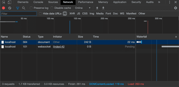 Websocket network traffic