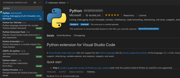 Update Python Extension